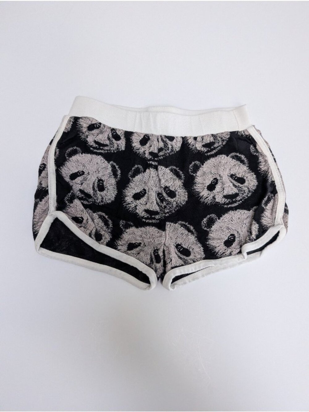 Kate Quinn Modal Black & White Panda Bear Head Track Shorts 5Y